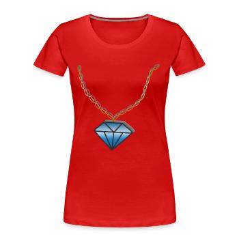 Kette Diamant - Frauen Premium Bio T-Shirt - Rot - Vorne - Mia (176cm)