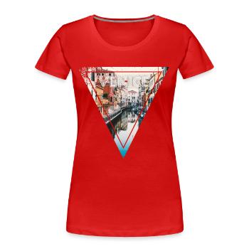 Venice - Frauen Premium Bio T-Shirt - Rot - Vorne - Mia (176cm)