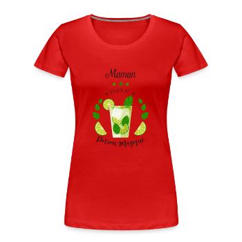 Maman potion magique - T-shirt bio Premium Femme - rouge - Devant - Mia (176cm)