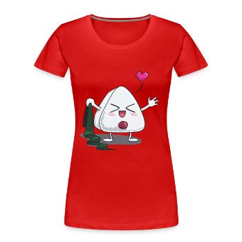 Onigirp - strip - Frauen Premium Bio T-Shirt - Rot - Vorne - Mia (176cm)