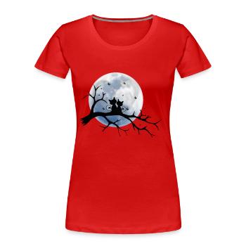 Milo in Love - Schultertasche aus Recycling Materi - Frauen Premium Bio T-Shirt - Rot - Vorne - Mia (176cm)