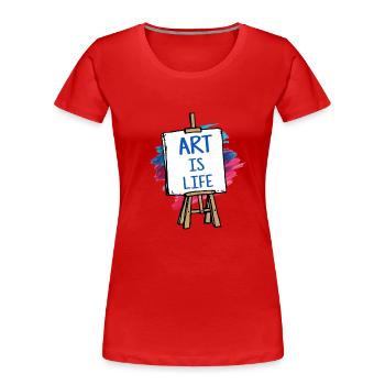 art - Women's Premium Organic T-Shirt - red - Front - Mia (176cm)