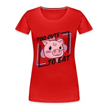 Zu süß, um Veganer zu essen Veganer Veganismus auf pflanzlicher Basis - Frauen Premium Bio T-Shirt - Rot - Vorne - Mia (176cm)