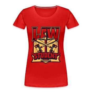 Faculté de droit, Université, Études juridiques, Étudiants en droit - T-shirt bio Premium Femme - rouge - Devant - Mia (176cm)