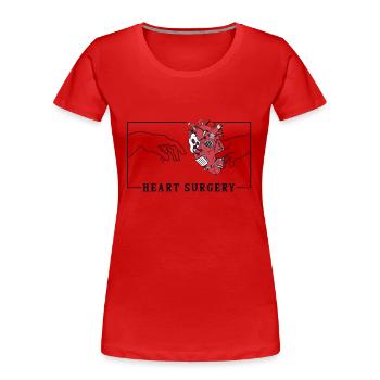 Michelangelo Schöpfung der Adam-Herzchirurgie - Frauen Premium Bio T-Shirt - Rot - Vorne - Mia (176cm)