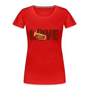 Euphonium Amour Euphoniumiste Instrument Euphoniste - T-shirt bio Premium Femme - rouge - Devant - Mia (176cm)