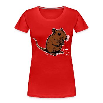Rennmaus braun Geschenk - Frauen Premium Bio T-Shirt - Rot - Vorne - Mia (176cm)