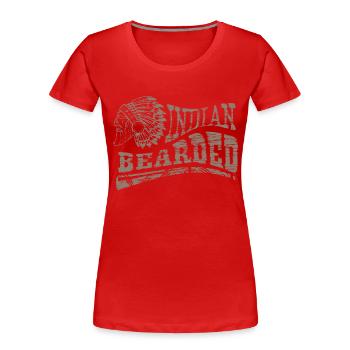 INDIAN BEARDED VINTAGE - T-shirt bio Premium Femme - rouge - Devant - Mia (176cm)