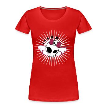 Skull Girl - T-shirt bio Premium Femme - rouge - Devant - Mia (176cm)