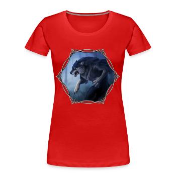 Werwolf - Frauen Premium Bio T-Shirt - Rot - Vorne - Mia (176cm)