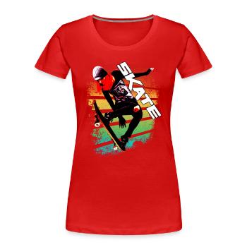 Skate - Skater Clothing Outdoor Sport Outfit - Women's Premium Organic T-Shirt - red - Front - Mia (176cm)