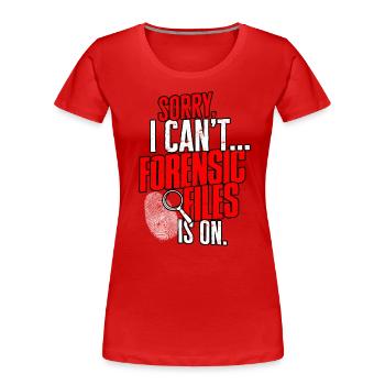 Forensic Science Detective True Crime Investigator - Women's Premium Organic T-Shirt - red - Front - Mia (176cm)