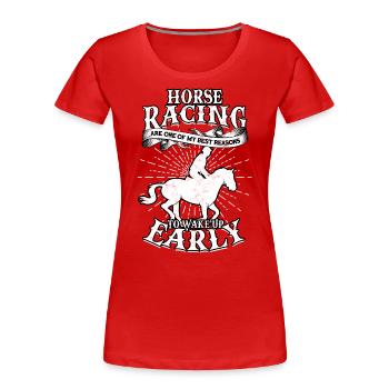pferderennen pferd reiten pferde reiter geschenk g - Frauen Premium Bio T-Shirt - Rot - Vorne - Mia (176cm)