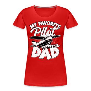 pilot airplane fly daughter gift idea gesche - Women's Premium Organic T-Shirt - red - Front - Mia (176cm)