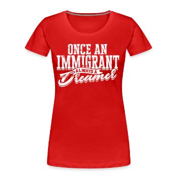 usa amerika einwanderer us bürger amerikanische fl - Frauen Premium Bio T-Shirt - Rot - Vorne - Mia (176cm)