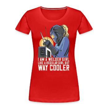 Schweißer Mama für Schweißerinnen und - Frauen Premium Bio T-Shirt - Rot - Vorne - Mia (176cm)