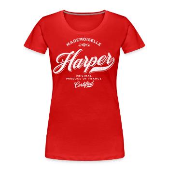 Mademoiselle Harper - T-shirt bio Premium Femme - rouge - Devant - Mia (176cm)