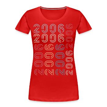 Né en 2006 Cadeau Anniversaire 2006 Retro 2006 - T-shirt bio Premium Femme - rouge - Devant - Mia (176cm)
