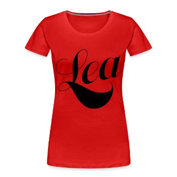 Lea - T-shirt bio Premium Femme - rouge - Devant - Mia (176cm)