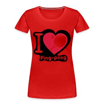 Liebe Herz Herzen Pingpong tennistable3 - Frauen Premium Bio T-Shirt - Rot - Vorne - Mia (176cm)