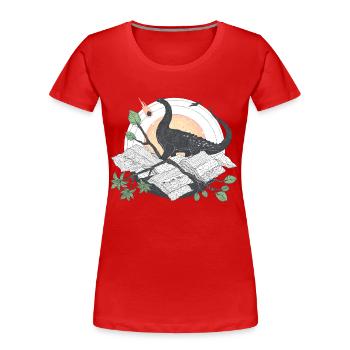 Neuanfang - Frauen Premium Bio T-Shirt - Rot - Vorne - Mia (176cm)