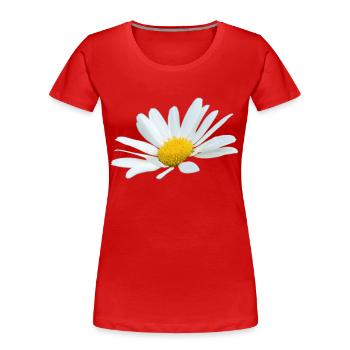 Margerite Gänseblume weiße Blume Margeriten - Frauen Premium Bio T-Shirt - Rot - Vorne - Mia (176cm)