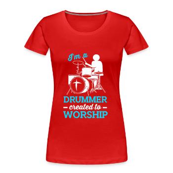 Drumsticks Schlagzeug Schlagzeuger - Frauen Premium Bio T-Shirt - Rot - Vorne - Mia (176cm)