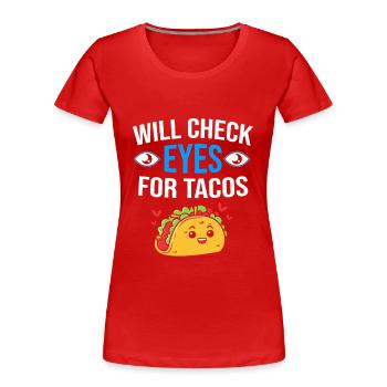 Ophthalmologist, Optician, Optician - Women's Premium Organic T-Shirt - red - Front - Mia (176cm)