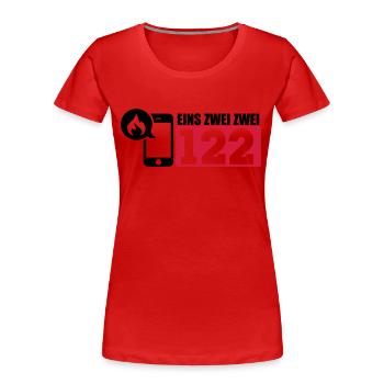 Feuerwehr 122 - Österreich - Frauen Premium Bio T-Shirt - Rot - Vorne - Mia (176cm)