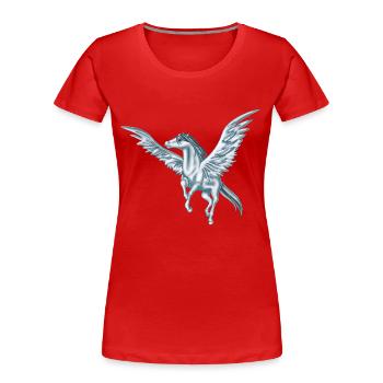 fliegen Pegasus - Frauen Premium Bio T-Shirt - Rot - Vorne - Mia (176cm)