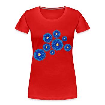 Flowers - Frauen Premium Bio T-Shirt - Rot - Vorne - Mia (176cm)
