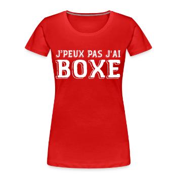 Ich kann nicht Boxen Humor Boxen, Boxer Geschenk - Frauen Premium Bio T-Shirt - Rot - Vorne - Mia (176cm)