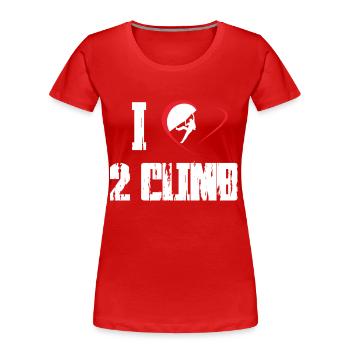 Climbing Rock Climbing Freeclimbing - Women's Premium Organic T-Shirt - red - Front - Mia (176cm)