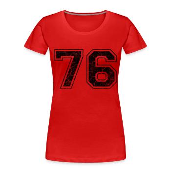Number 76 in the grunge look - Women's Premium Organic T-Shirt - red - Front - Mia (176cm)