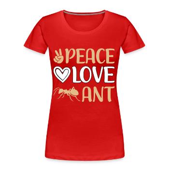 Paix Amour Fourmi - T-shirt bio Premium Femme - rouge - Devant - Mia (176cm)
