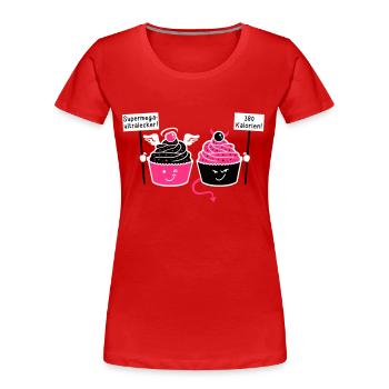 Cupcake - Muffin - Tart - Angels - Devil - 3C - Women's Premium Organic T-Shirt - red - Front - Mia (176cm)