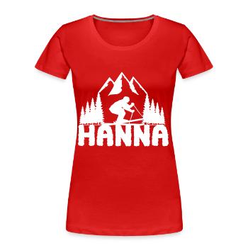 Ski Skifahrerin Vorname Hanna Name Skier - Frauen Premium Bio T-Shirt - Rot - Vorne - Mia (176cm)