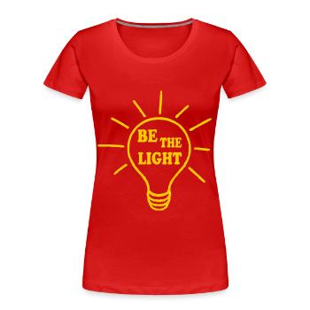 Be the light - Women's Premium Organic T-Shirt - red - Front - Mia (176cm)