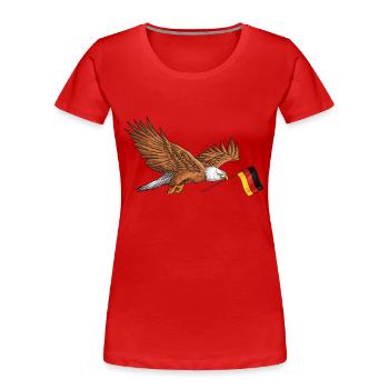 Deutscher Adler - Frauen Premium Bio T-Shirt - Rot - Vorne - Mia (176cm)