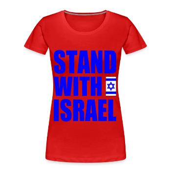 Stand with israel - Frauen Premium Bio T-Shirt - Rot - Vorne - Mia (176cm)