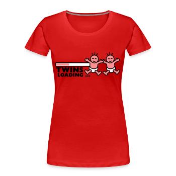 Twins Loading - Frauen Premium Bio T-Shirt - Rot - Vorne - Mia (176cm)