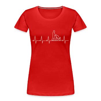 Walking Dad - Heartbeat - T-shirt bio Premium Femme - rouge - Devant - Mia (176cm)