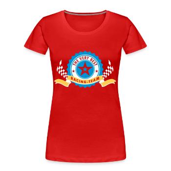 RACING TEAM - T-shirt bio Premium Femme - rouge - Devant - Mia (176cm)
