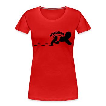 Baby Is Loading Logo Design - T-shirt bio Premium Femme - rouge - Devant - Mia (176cm)