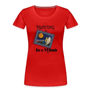 La tristesse d’un ange sur une colline - T-shirt bio Premium Femme - rouge - Devant - Mia (176cm)