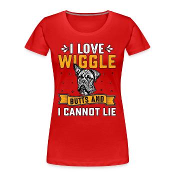 J’adore les fesses et je ne peux pas mentir - T-shirt bio Premium Femme - rouge - Devant - Mia (176cm)