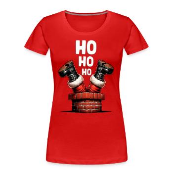 Hohoho Weihnachtsmann im Kamin - Frauen Premium Bio T-Shirt - Rot - Vorne - Mia (176cm)