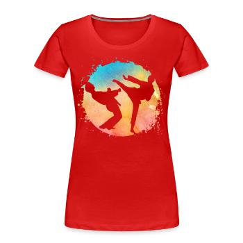 Taekwondo - Frauen Premium Bio T-Shirt - Rot - Vorne - Mia (176cm)