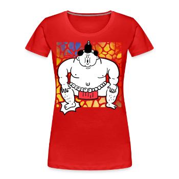 Sumo - T-shirt bio Premium Femme - rouge - Devant - Mia (176cm)