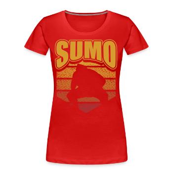 Sumo - T-shirt bio Premium Femme - rouge - Devant - Mia (176cm)